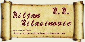 Miljan Milašinović vizit kartica
